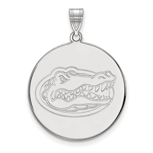 14k White Gold U of Florida XL Disc Mascot Pendant